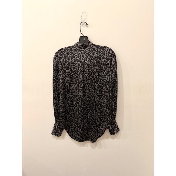 Equipment Femme 100% Silk Leopard Print Button Front Shirt Black Gray Womens XXS - Picture 3 of 5